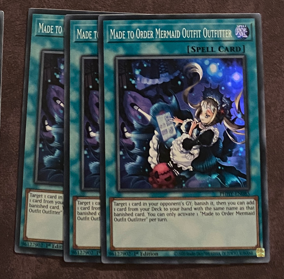 遊戯王 英語版 海外先行 Made to Order Mermaid Outfit Outfitter スーパーレア PHHY EU版 ３枚セット