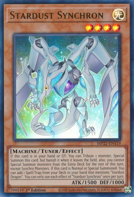 遊戯王 英語版 スターダスト・シンクロン ウルトラレア MP22 EU版